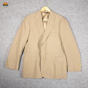 W.H. Prescott Blazer Beige Long Sleeve Notch Lapel Pockets Men's Size 48